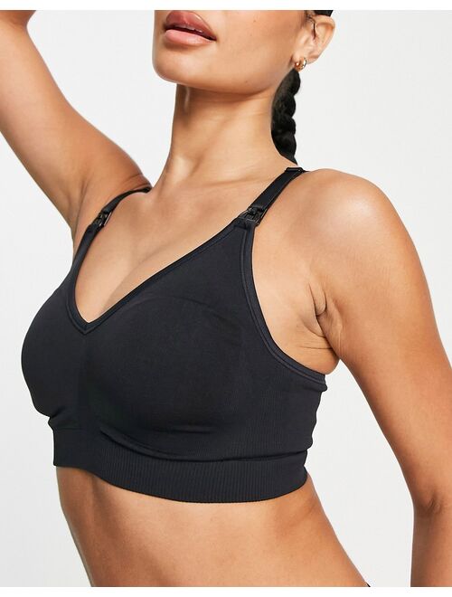 Bravado Body Silk recycled nylon soft seamless nursing bra in black