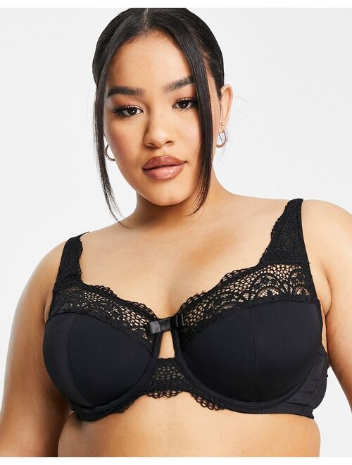 Simply Be 2 pack Lottie lace underwired bra in black and white