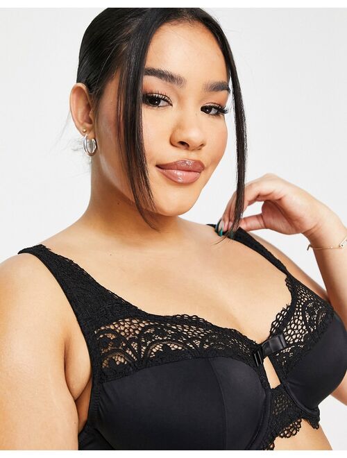 Simply Be 2 pack Lottie lace underwired bra in black and white