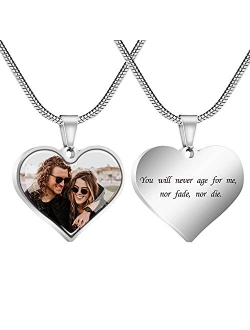 Farfume Personalized Photo Necklace Custom 2 Pictures Jewelry Beautiful Pendant Hold Pictures