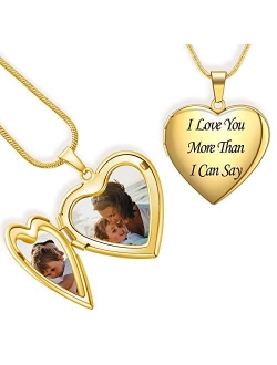 Farfume Personalized Photo Necklace Custom 2 Pictures Jewelry Beautiful Pendant Hold Pictures