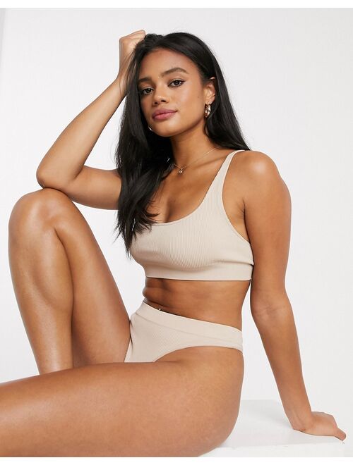 Weekday Cat recycled soft bra in beige