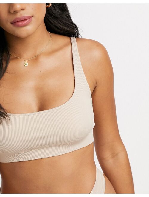 Weekday Cat recycled soft bra in beige