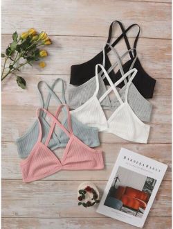 5pack Ribbed Criss Cross Bralette