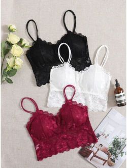 3pack Floral Lace Bra Set