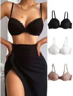 3pack Floral Lace Underwire Bra Set