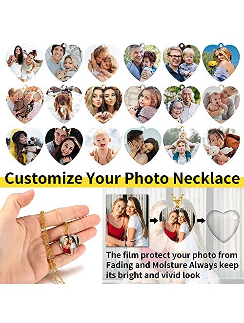 ChainsHouse Personalized Photo Necklace Men Women, Stainless Steel/18K Gold Plated Chain, Custom Picture Image Engrave Text Rectangular/Heart/OvalPendant DIY Full CZ Memo