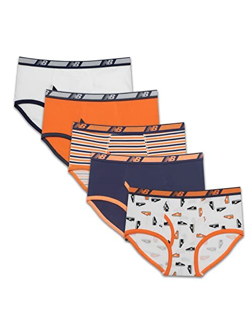 New Balance Boy's Briefs, Cotton Underwear 5-Pack