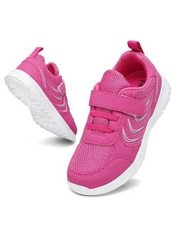 Hecodi Sneakers for Boys Lightweight Breathable Sneakers Girls Washable Strap Athletic Tennis Shoes for Running Walking