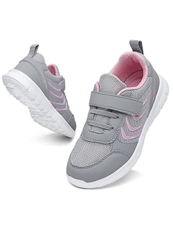 Hecodi Sneakers for Boys Lightweight Breathable Sneakers Girls Washable Strap Athletic Tennis Shoes for Running Walking