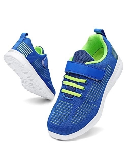 Hecodi Sneakers for Boys Lightweight Breathable Sneakers Girls Washable Strap Athletic Tennis Shoes for Running Walking