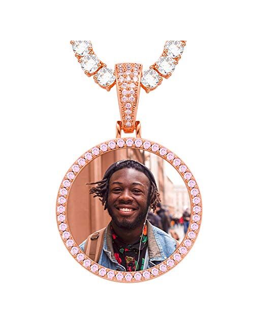 YIMERAIRE Chain Pendant Hip Hop Jewelry Picture Pendant Necklace for Men with Tennis Chain Angel Wing Necklace with Pendant Custom Jewelry