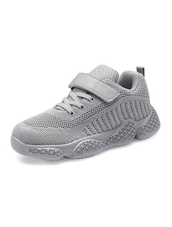 Casbeam Kids Breathable Sneakers Mesh Lightweight Easy Walk Casual Sport Strap Athletic Running Shoes for Boys Girls