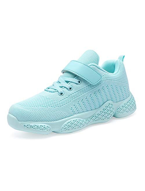 Casbeam Kids Breathable Sneakers Mesh Lightweight Easy Walk Casual Sport Strap Athletic Running Shoes for Boys Girls