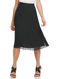 Women's Pull on Plisse Pleated Maxi Skirt