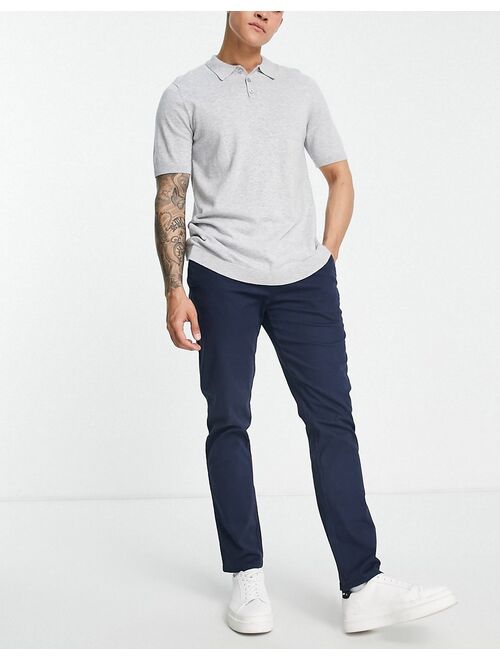 ASOS DESIGN slim chinos in navy