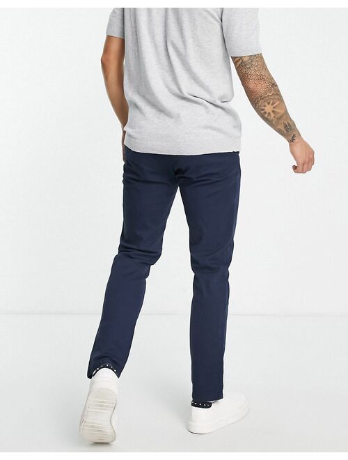 ASOS DESIGN slim chinos in navy