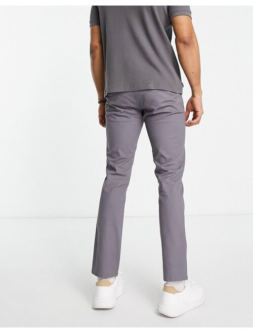 ASOS DESIGN slim chinos in charcoal