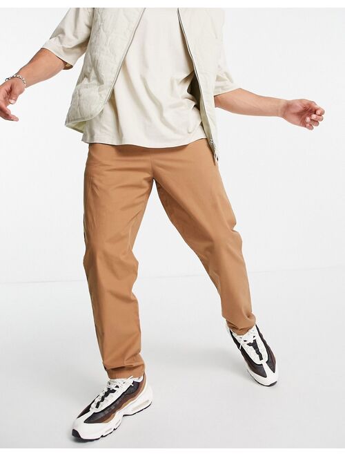 ASOS DESIGN lightweight skater fit pants in brown