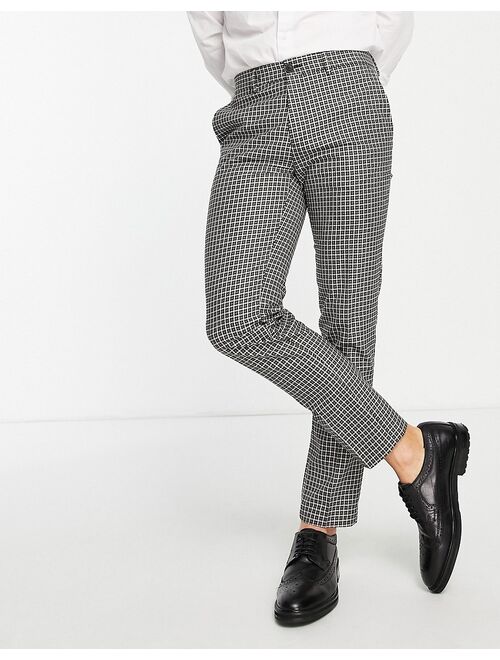 River Island skinny smart pants in brown check