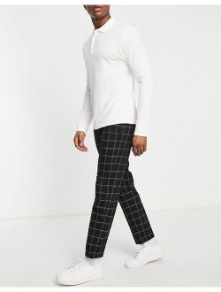 relaxed check pants in black