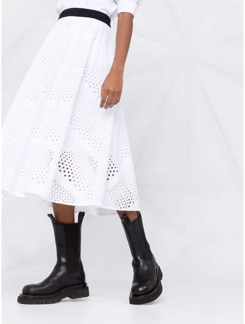 Karl Lagerfeld broderie anglaise midi skirt