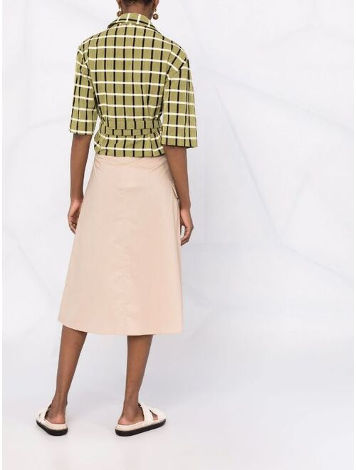 Woolrich poplin A-line midi skirt