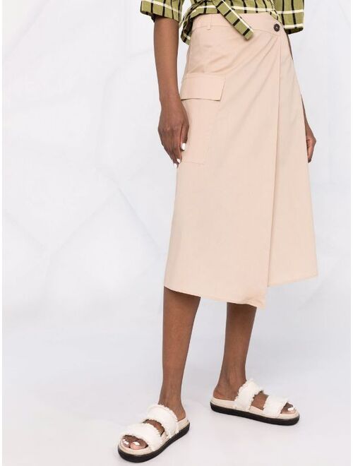 Woolrich poplin A-line midi skirt