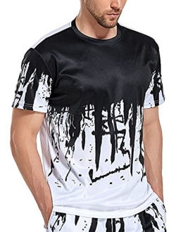 Ampeo Men's Graphic T-Shirt Short-Sleeve Athletic Running Gym Workout Casual Tee Shirts