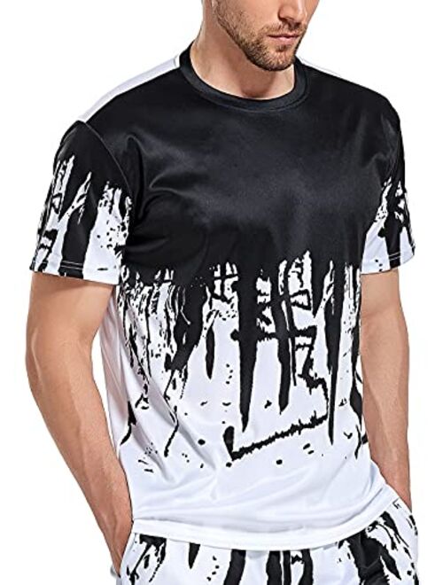 Ampeo Men's Graphic T-Shirt Short-Sleeve Athletic Running Gym Workout Casual Tee Shirts