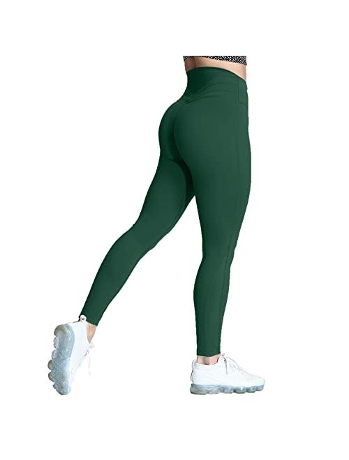 Aoxjox High Waisted Workout Leggings for Women Compression Tummy Control Trinity Buttery Soft Yoga Pants 27"