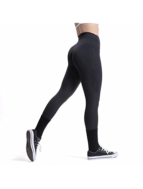 Aoxjox High Waisted Workout Leggings for Women Compression Tummy Control Trinity Buttery Soft Yoga Pants 27"