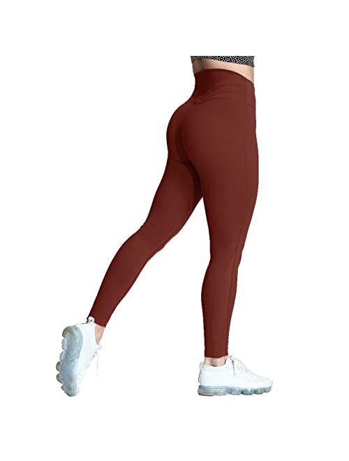 Aoxjox High Waisted Workout Leggings for Women Compression Tummy Control Trinity Buttery Soft Yoga Pants 27"