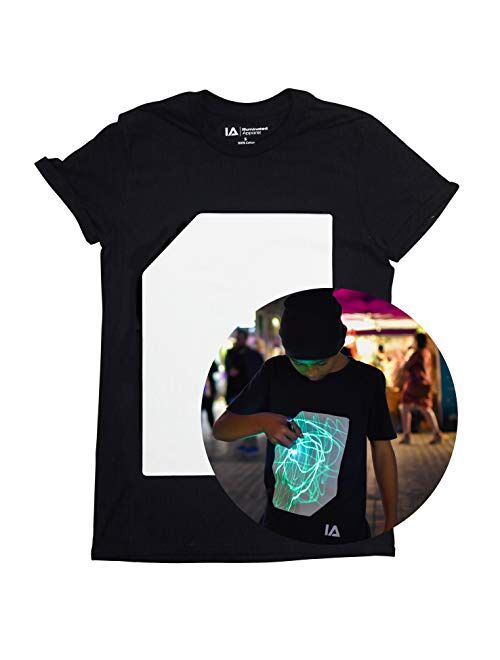 Illuminated Apparel Interactive Glow in The Dark T-Shirt - Fun for Birthday Parties & Festivals