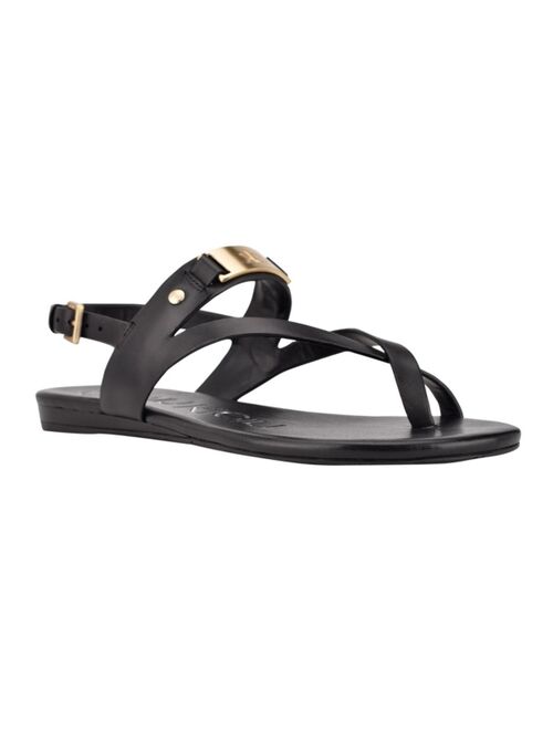 CALVIN KLEIN Women's Sadra Ankle Strap Flat Sandals