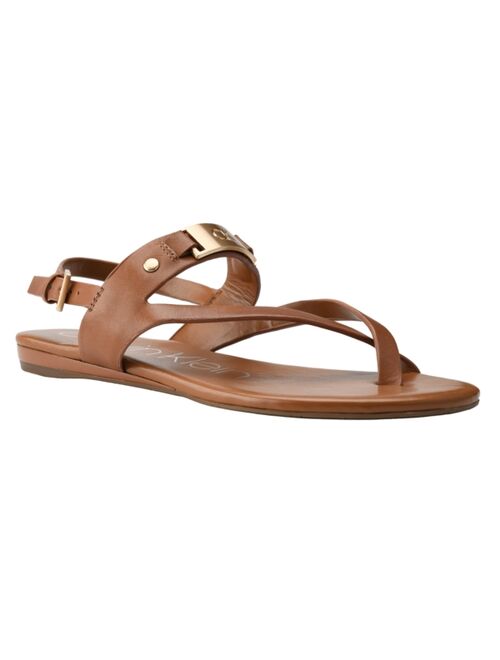 CALVIN KLEIN Women's Sadra Ankle Strap Flat Sandals