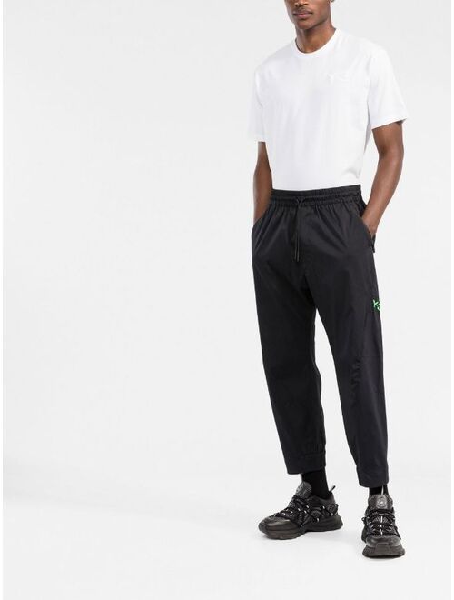 Y-3 logo-print tapered track pants