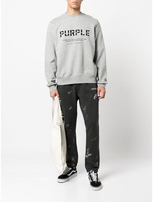 Purple Brand paint-print joggers