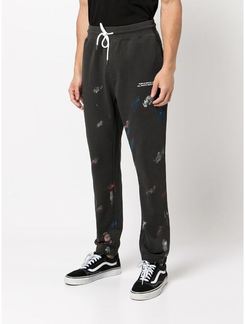 Purple Brand paint-print joggers