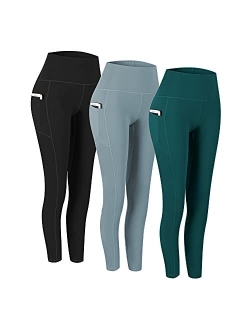 Fengbay 3 Pack High Waist Yoga Pants,Yoga Pants for Women Tummy Control Workout Pants 4 Way Stretch Leggings with Pockets