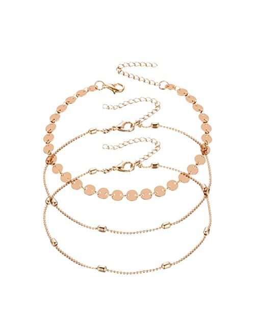 Sales Today Clearance Three-Layer Bead Anklet for Womens Girls Summer Beach Ankle Jewelry Bracelet Simplicity Foot Chain Foot Jewelry Set