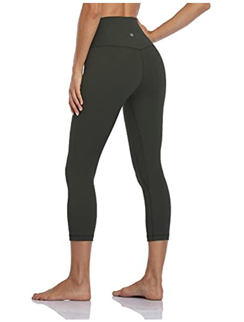 HeyNuts Hawthorn Athletic Essential II High Waisted Yoga Capris Leggings, Workout Cropped Pants 21''