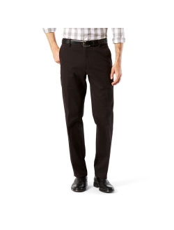 Stretch Easy Khaki Straight-Fit Flat-Front Pants