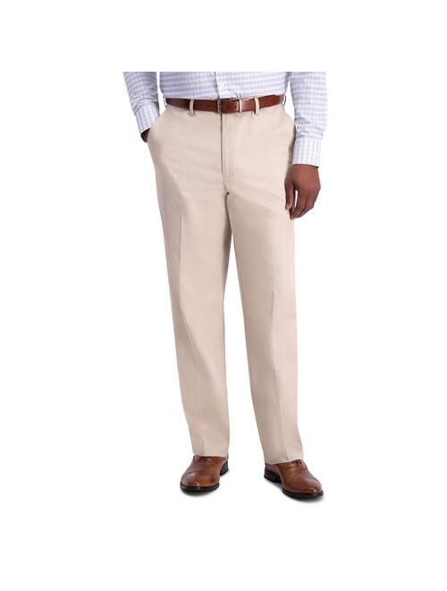 Men's Haggar® Iron Free Premium Khaki™ Classic-Fit Flat Front Hidden Comfort Waistband Casual Pant