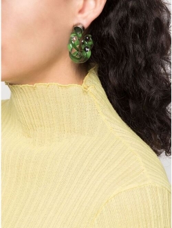 Green Glass Twist Earrings