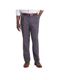 Iron Free Premium Khaki Classic-Fit Pleat Front Hidden Comfort Waistband Casual Pant