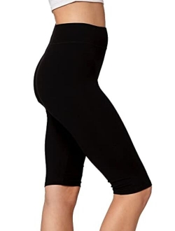 Conceited Premium Stretch Jersey Cotton Leggings for Women - Full - Capri - Shorts - Regular and Plus Size