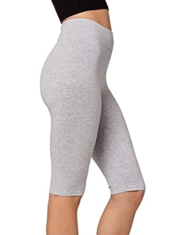 Conceited Premium Stretch Jersey Cotton Leggings for Women - Full - Capri - Shorts - Regular and Plus Size