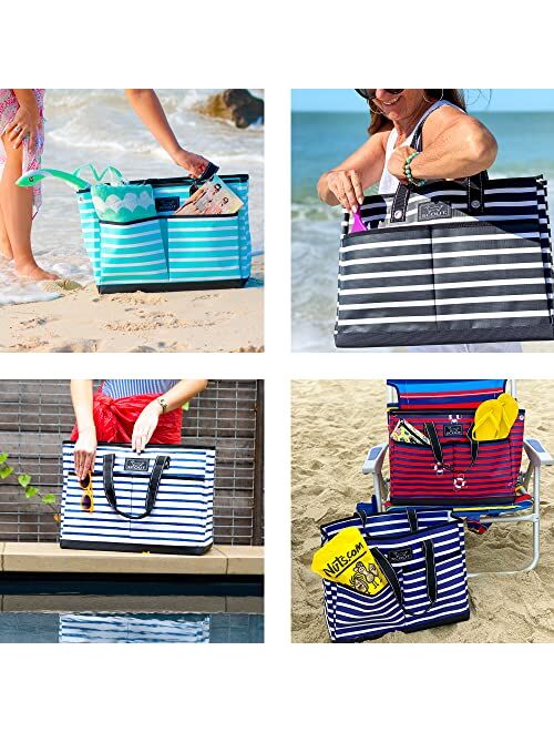 SCOUT BJ Bag - Work Tote Bags For Women - Zipper And 4 Exterior Pockets - Large Travel Bag - Pool Beach Bag And Craft Bag