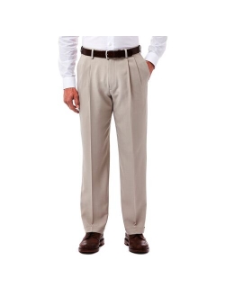 eCLo Stria Classic-Fit Hidden Expandable Waist Pleated Dress Pants